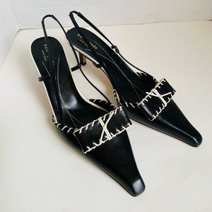 Kate spade whipstitch kitten heel
